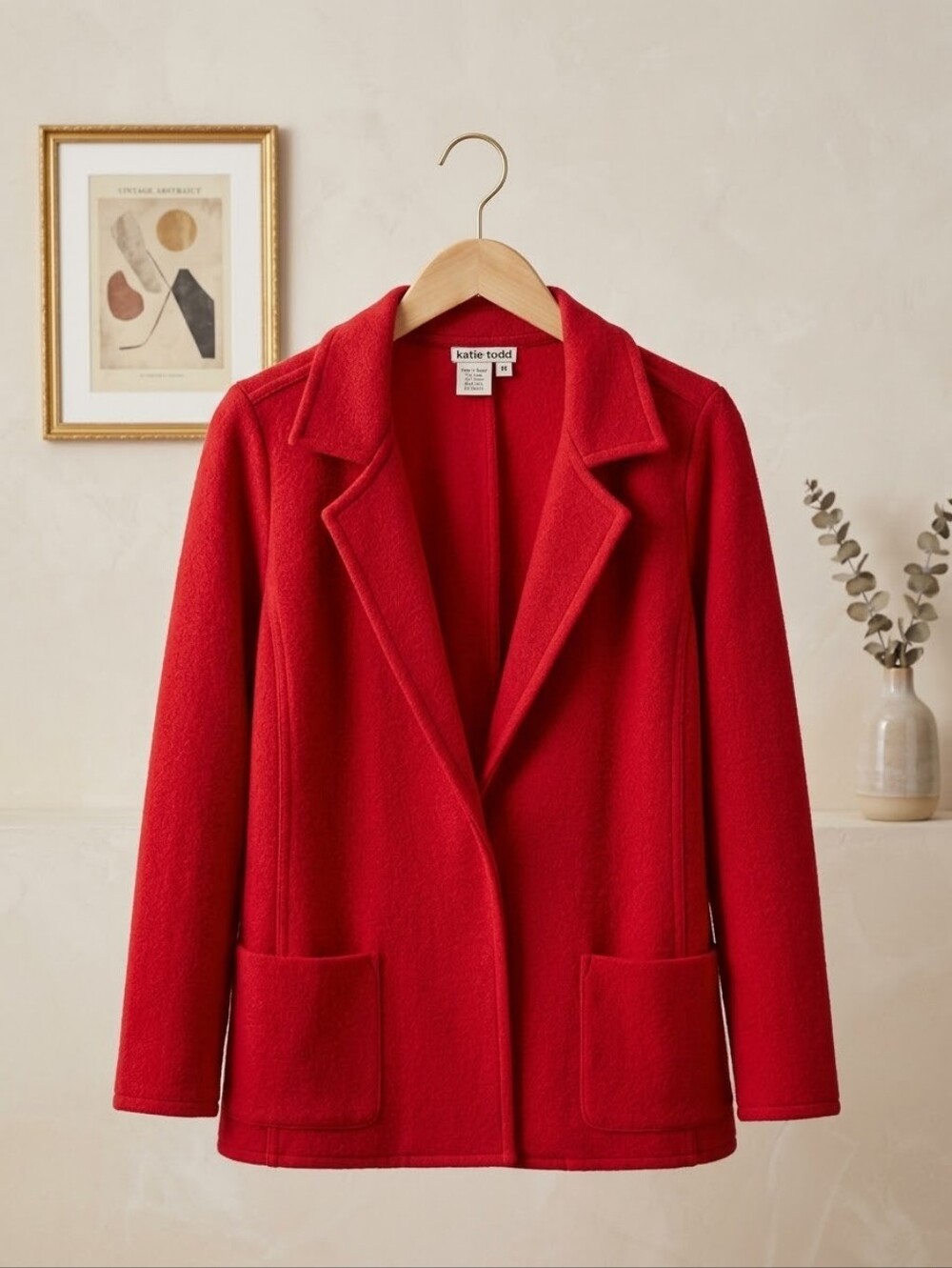 Katie todd Red Blazer Size Medium Like New
